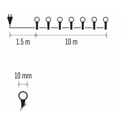 Lampki choinkowe 200 LED cherry 10m multikolor, zielony przewód, IP20 EMOS (D5GM03)